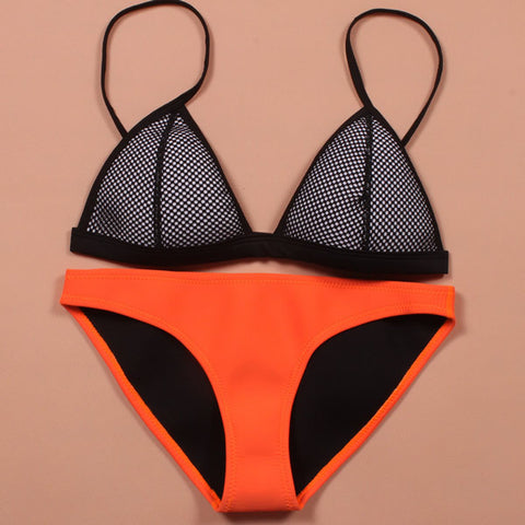 Neoprene Triangular Bikini Orange